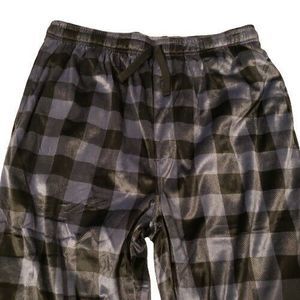 Men's Black and Charcoal Gray US Polo Vintage Fleece Pajamas Pants Size L